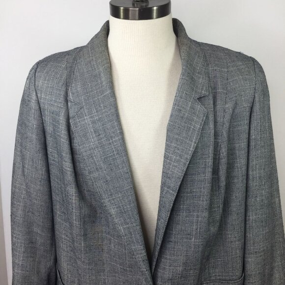 Fairfax & Kent Women's Suit Coat Blazer Gray Heather Button Pockets Work Size 18 - Picture 2 of 10